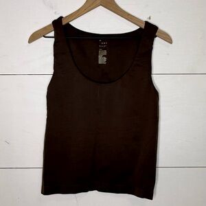 A New Day • Brown Seamless Built In Bra Tank Top Size Large